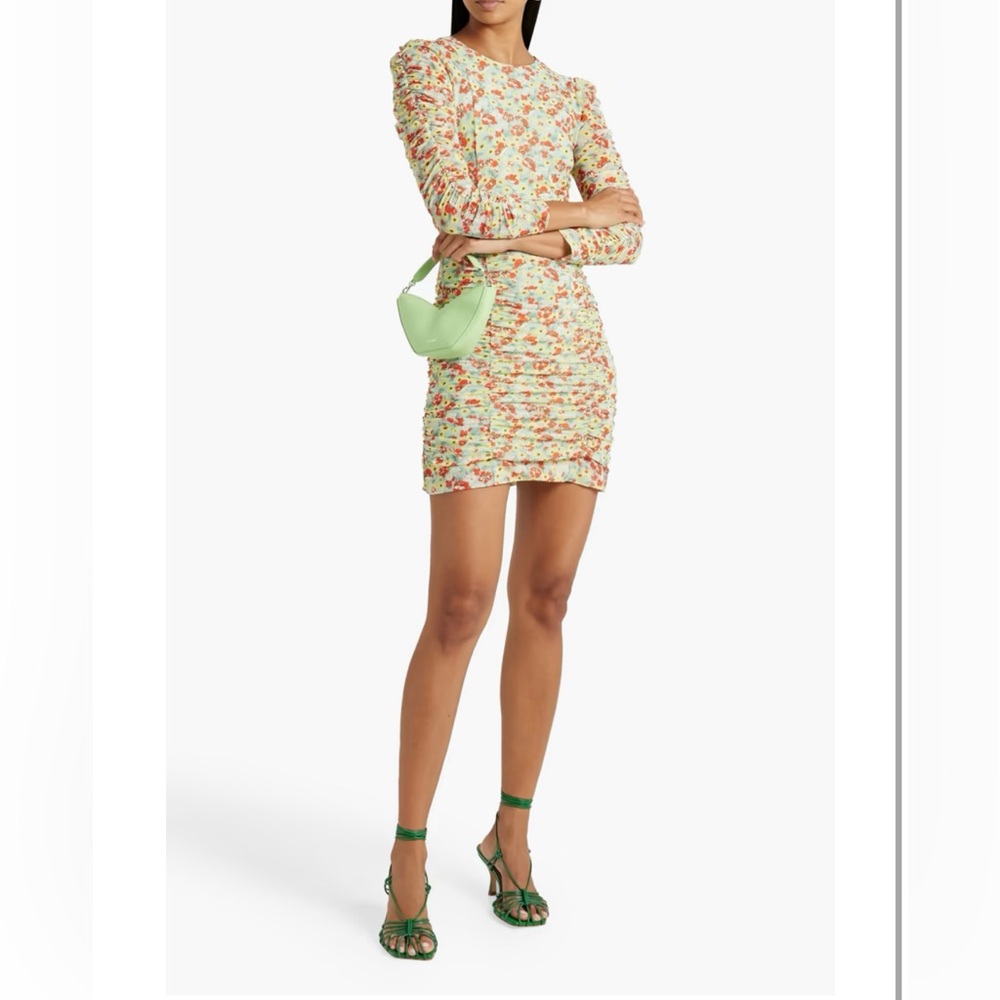 Ganni Multicolor Floral Long Sleeve mini  Dress